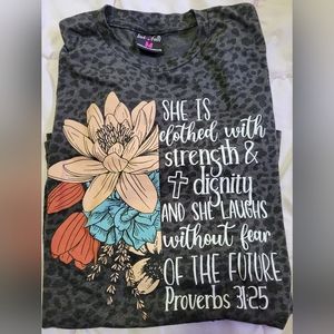 2/$30 Women's Christian T-shirt Size Medium Leopard Print NWOT